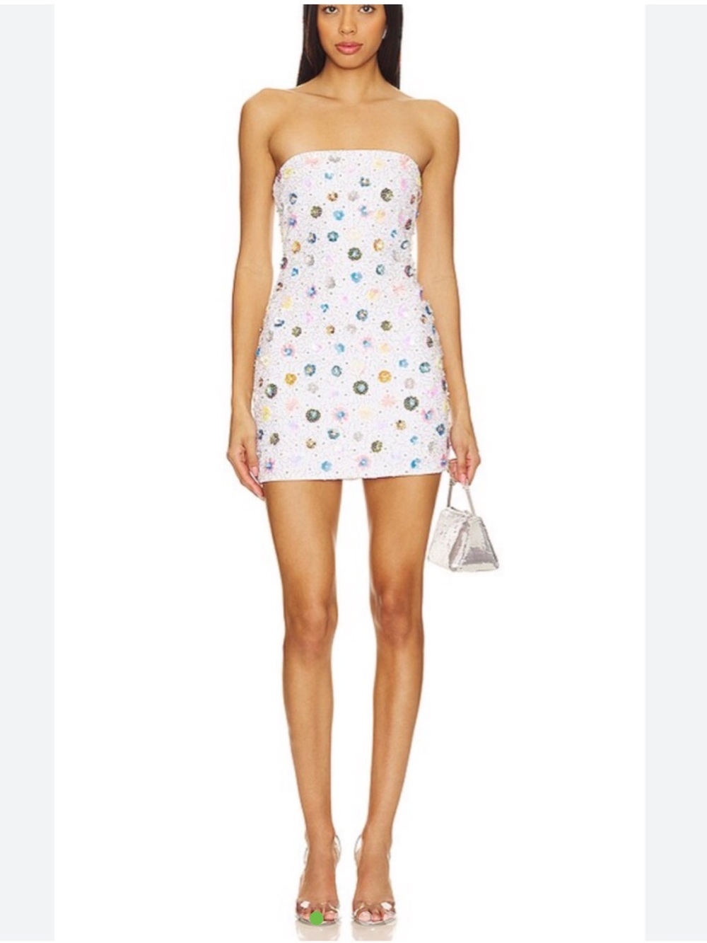 MAJORELLE Strapless Pink Sequin Mini Dress